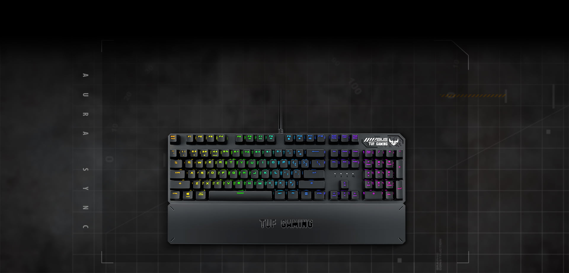TUF Gaming K3 keyboard med Aura Sync RGB-lys