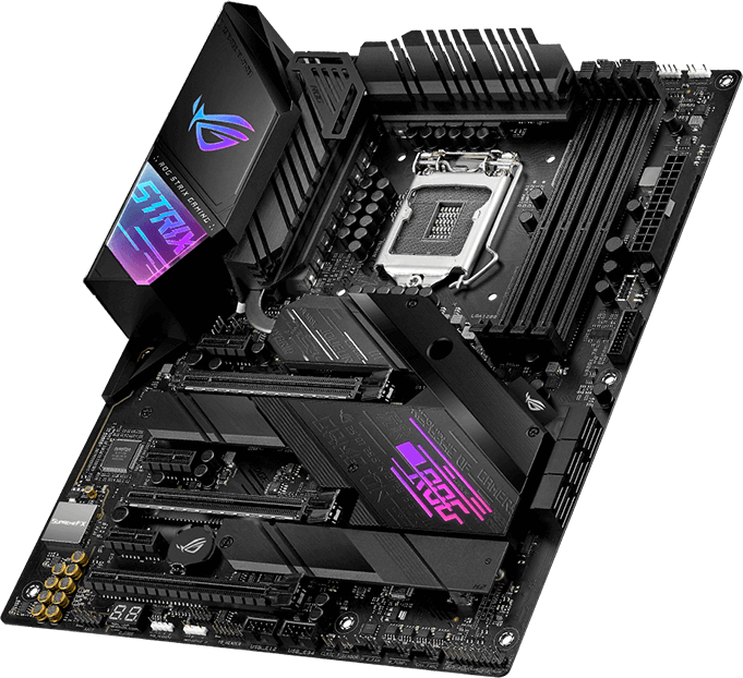 ASUS ROG Strix Z490-E Gaming bundkort i ROG-design