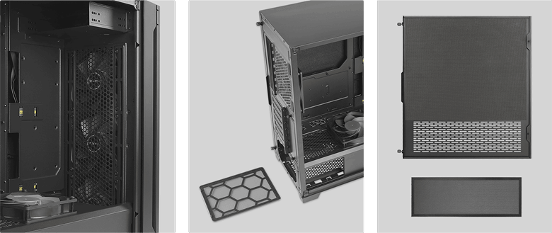 Støvfiltre beskytter dine komponenter i Antec P10 FLUX kabinettet