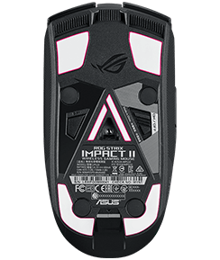 ROG Strix Impact II Wireless med PTFE fødder giver en flydende bevægelse over alt
