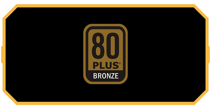 ASUS TUF Gaming 550B strømforsyning er 80 Plus Bronze certificeret