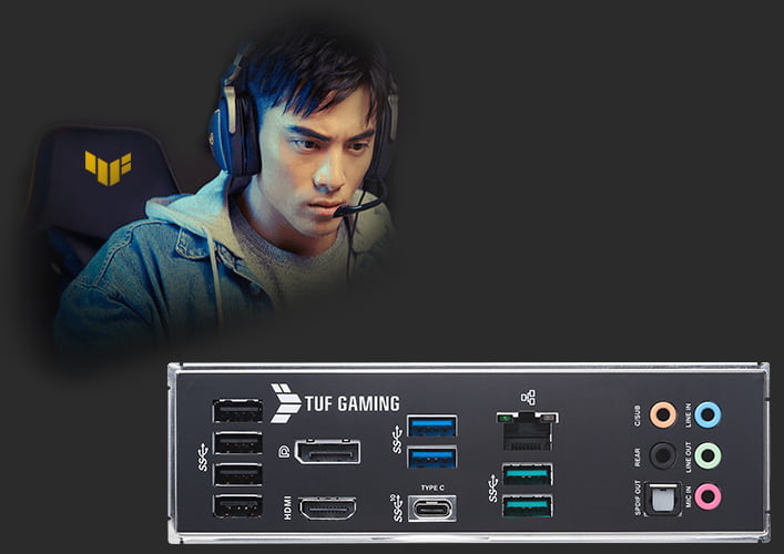 ASUS TUF Gaming B560M-PLUS bundkort bagpanel