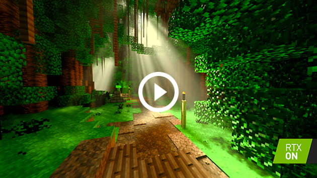 Se før/efter video med RTX effekter i Minecraft