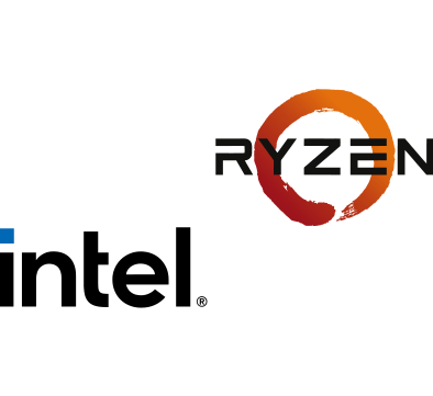Intel og AMD Ryzen processor logo